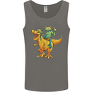 T-Rex and a Frog Dinosaur Mens Vest Tank Top Charcoal