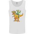 T-Rex and a Frog Dinosaur Mens Vest Tank Top White