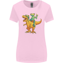 T-Rex and a Frog Dinosaur Womens Wider Cut T-Shirt Light Pink