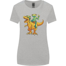 T-Rex and a Frog Dinosaur Womens Wider Cut T-Shirt Sports Grey