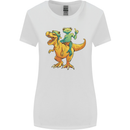 T-Rex and a Frog Dinosaur Womens Wider Cut T-Shirt White