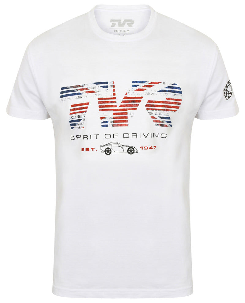 TVR T-Shirt Flag Mens Official Merchandise British Car Union Jack