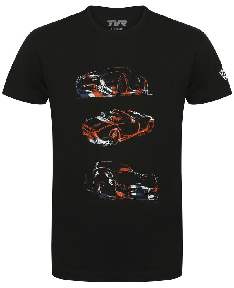 Three Stacked Cars Mens TVR T-Shirt Official Merchandise