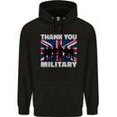 TY British Military Veteran Army Navy RAF Para Mens 80% Cotton Hoodie Black