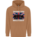 TY British Military Veteran Army Navy RAF Para Mens 80% Cotton Hoodie Caramel Latte