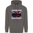 TY British Military Veteran Army Navy RAF Para Mens 80% Cotton Hoodie Charcoal