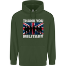 TY British Military Veteran Army Navy RAF Para Mens 80% Cotton Hoodie Forest Green
