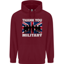 TY British Military Veteran Army Navy RAF Para Mens 80% Cotton Hoodie Maroon