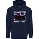TY British Military Veteran Army Navy RAF Para Mens 80% Cotton Hoodie Navy Blue