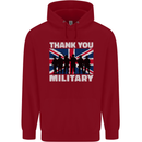 TY British Military Veteran Army Navy RAF Para Mens 80% Cotton Hoodie Red
