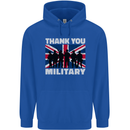 TY British Military Veteran Army Navy RAF Para Mens 80% Cotton Hoodie Royal Blue