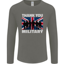TY British Military Veteran Army Navy RAF Para Mens Long Sleeve T-Shirt Charcoal