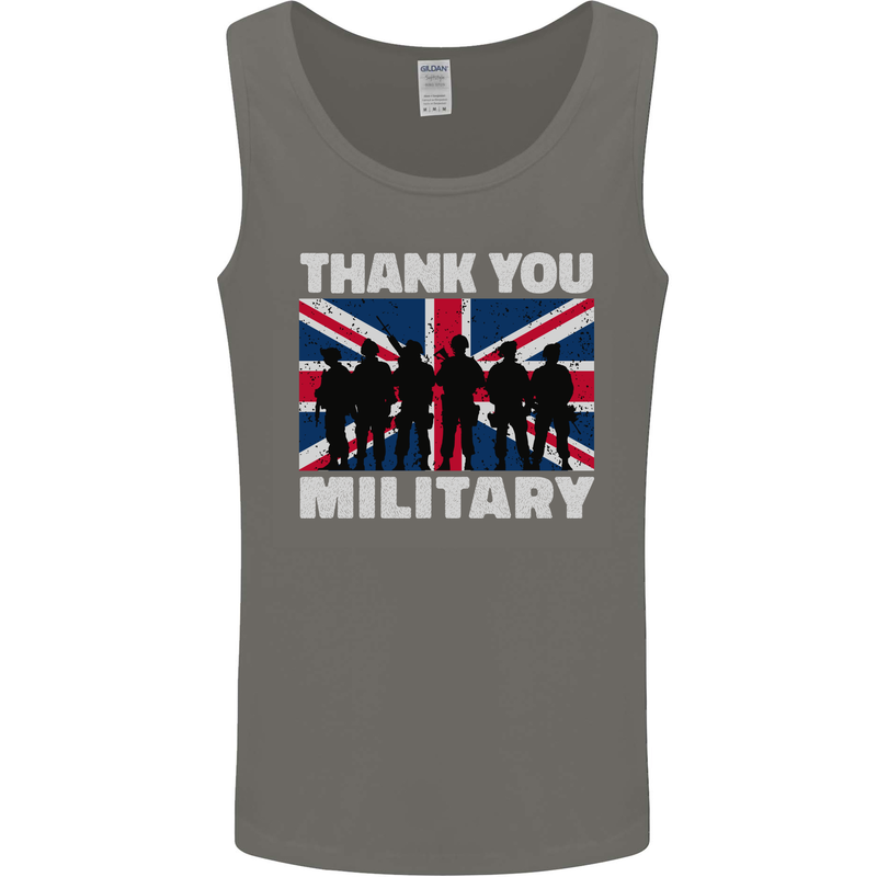 TY British Military Veteran Army Navy RAF Para Mens Vest Tank Top Charcoal