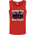 TY British Military Veteran Army Navy RAF Para Mens Vest Tank Top Red
