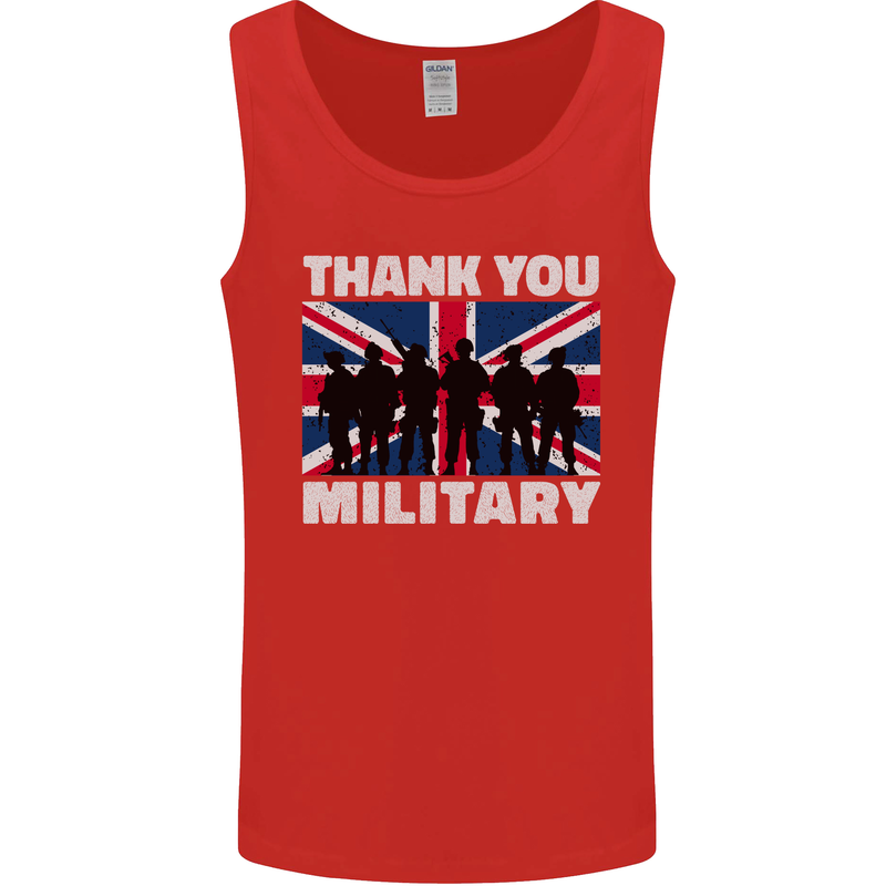 TY British Military Veteran Army Navy RAF Para Mens Vest Tank Top Red