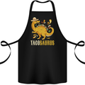 Tacosaurus Funny Mexican Taco Dinosaur Cotton Apron 100% Organic Black