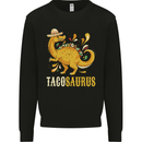 Tacosaurus Funny Mexican Taco Dinosaur Mens Sweatshirt Jumper Black