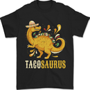 Tacosaurus Funny Mexican Taco Dinosaur Mens T-Shirt 100% Cotton Black