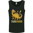 Tacosaurus Funny Mexican Taco Dinosaur Mens Vest Tank Top Black
