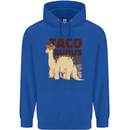 Tacosaurus Funny Mexican Taco Dinosaur T-Rex Mens 80% Cotton Hoodie Royal Blue