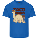 Tacosaurus Funny Mexican Taco Dinosaur T-Rex Mens Cotton T-Shirt Tee Top Royal Blue