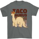 Tacosaurus Funny Mexican Taco Dinosaur T-Rex Mens T-Shirt 100% Cotton Charcoal