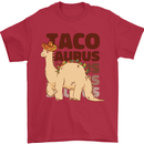 Tacosaurus Funny Mexican Taco Dinosaur T-Rex Mens T-Shirt 100% Cotton Red