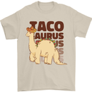 Tacosaurus Funny Mexican Taco Dinosaur T-Rex Mens T-Shirt 100% Cotton Sand