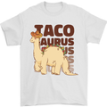 Tacosaurus Funny Mexican Taco Dinosaur T-Rex Mens T-Shirt 100% Cotton White