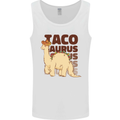 Tacosaurus Funny Mexican Taco Dinosaur T-Rex Mens Vest Tank Top White