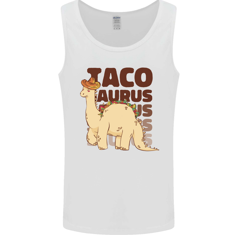 Tacosaurus Funny Mexican Taco Dinosaur T-Rex Mens Vest Tank Top White