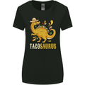Tacosaurus Funny Mexican Taco Dinosaur Womens Wider Cut T-Shirt Black
