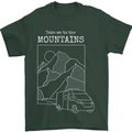 Take Me To Mountains RV Camper Caravan Mens T-Shirt 100% Cotton Forest Green