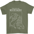 Take Me To Mountains RV Camper Caravan Mens T-Shirt 100% Cotton Military Green