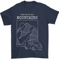 Take Me To Mountains RV Camper Caravan Mens T-Shirt 100% Cotton Navy Blue
