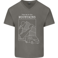 Take Me To Mountains RV Camper Caravan Mens V-Neck Cotton T-Shirt Charcoal