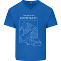 Take Me To Mountains RV Camper Caravan Mens V-Neck Cotton T-Shirt Royal Blue