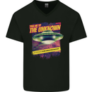 Take Me to the Unknown Alien UFO Mens V-Neck Cotton T-Shirt Black