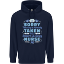 Taken By a Smart Nurse Funny Valentines Day Childrens Kids Hoodie Navy Blue