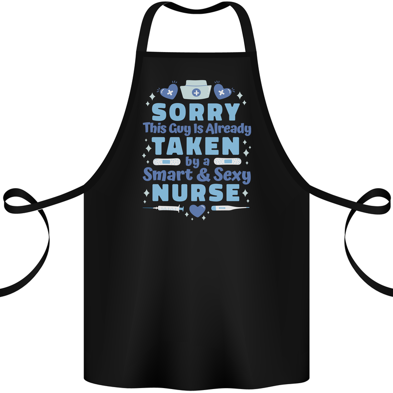 Taken By a Smart Nurse Funny Valentines Day Cotton Apron 100% Organic Black