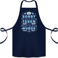 Taken By a Smart Nurse Funny Valentines Day Cotton Apron 100% Organic Navy Blue