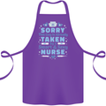 Taken By a Smart Nurse Funny Valentines Day Cotton Apron 100% Organic Purple