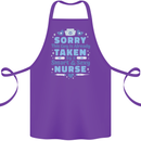 Taken By a Smart Nurse Funny Valentines Day Cotton Apron 100% Organic Purple