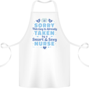 Taken By a Smart Nurse Funny Valentines Day Cotton Apron 100% Organic White
