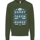 Taken By a Smart Nurse Funny Valentines Day Kids Sweatshirt Jumper Forest Green