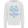 Taken By a Smart Nurse Funny Valentines Day Kids Sweatshirt Jumper White