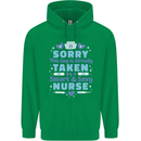 Taken By a Smart Nurse Funny Valentines Day Mens 80% Cotton Hoodie Irish Green