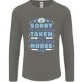 Taken By a Smart Nurse Funny Valentines Day Mens Long Sleeve T-Shirt Charcoal