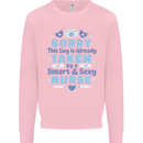 Taken By a Smart Nurse Funny Valentines Day Mens Sweatshirt Jumper Light Pink
