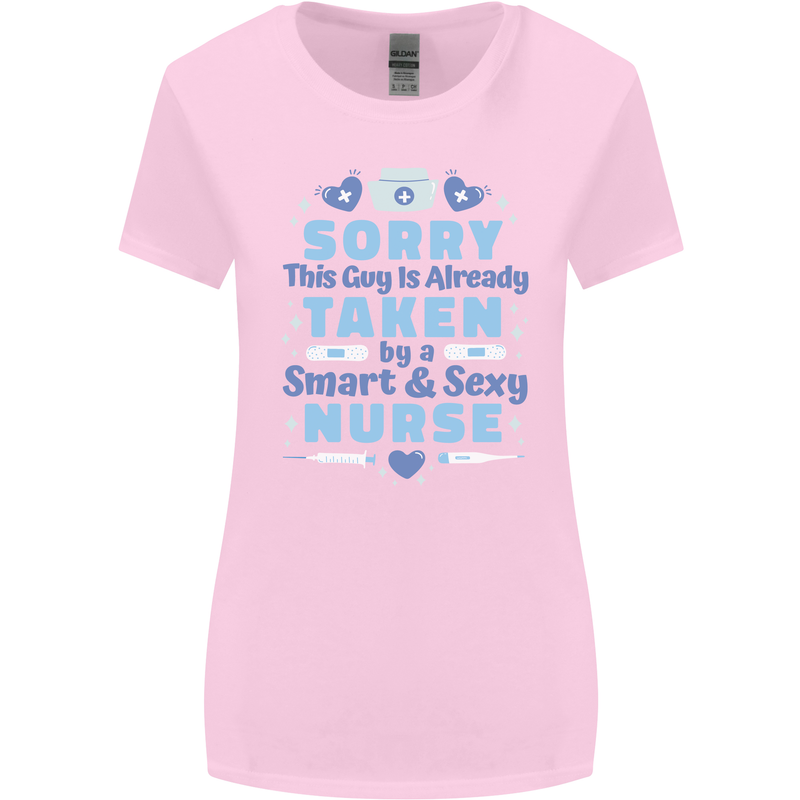 Taken By a Smart Nurse Funny Valentines Day Womens Wider Cut T-Shirt Light Pink